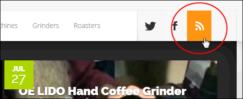 Look for an RSS button in a a Social Share, Keep In Touch, or Links toolbar section