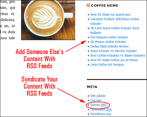 Easily add content to your site and get other sites to syndicate your content using RSS feeds!