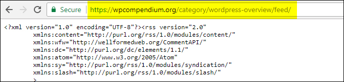 Post category feed format