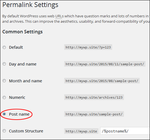 Configuring Your WordPress Permalinks