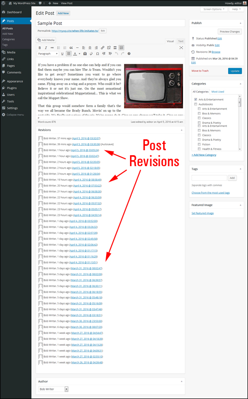 As post revisions accumulate, your database could be storing lots of unnecessary data