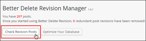 Better Delete Revision Manager - Check Revision Posts