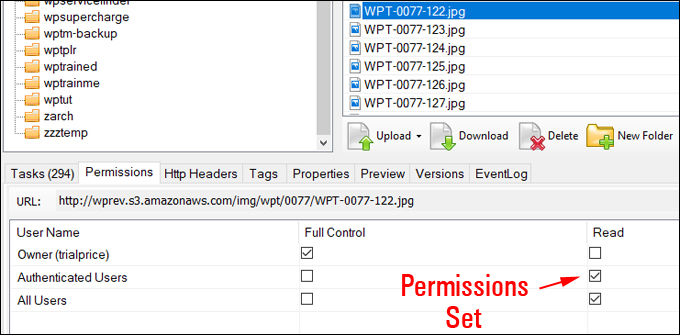 File access permissions are now set