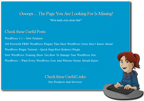 WordPress Plugin - Custom 404 Error Page