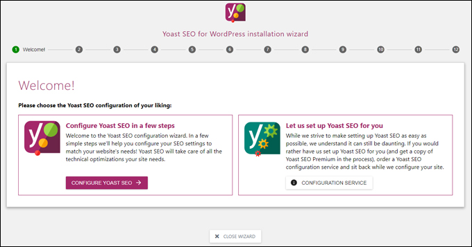 Yoast SEO for WordPress Installation Wizard