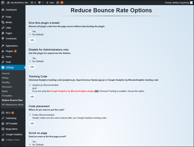 Reduce Bounce Rate Options