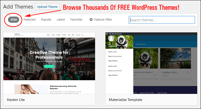 Browse Thousands Of FREE WordPress Themes!