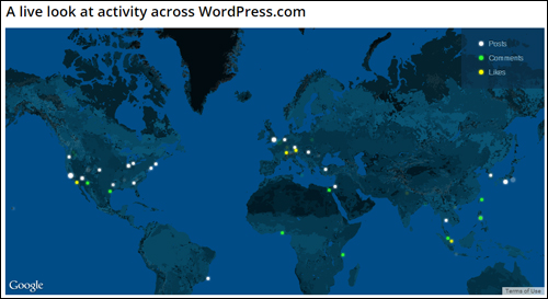 WordPress (Hosted Version) - Live Users WorldWide