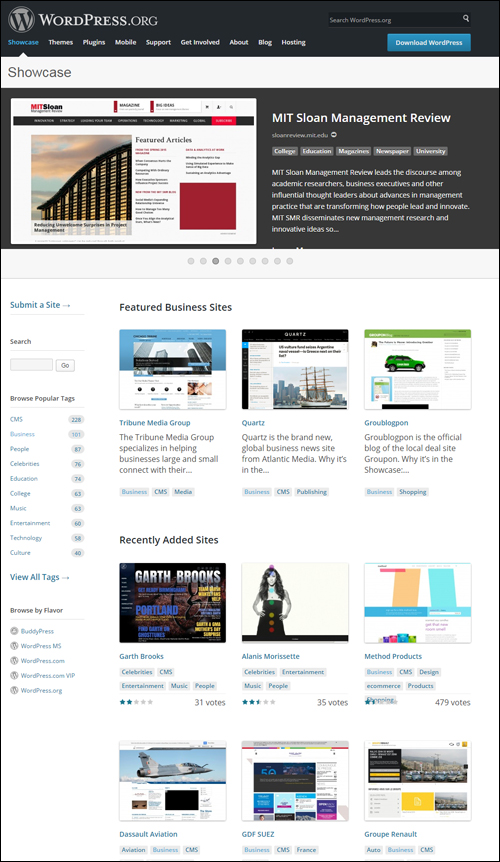 WordPress.org Website Showcase