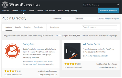 WordPress.org free plugins directory