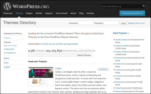 WordPress.org - Theme Directory