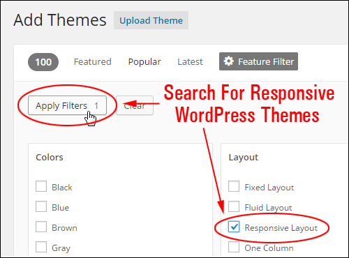 Use The Theme Feature Filters