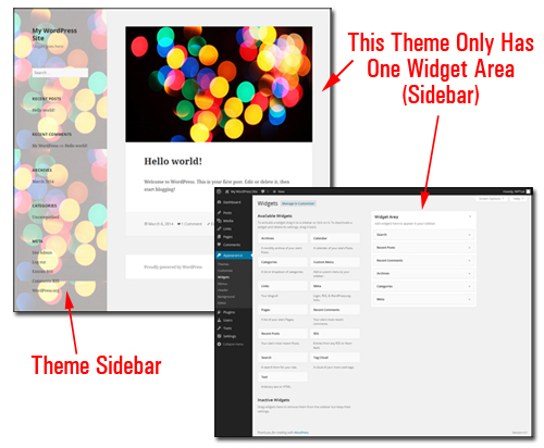 Some WP Themes only provide a single widget-ready area