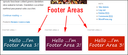 Some themes let you add widgets to your site's footer area