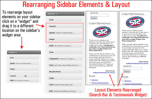 Reorganize sidebar elements with widgets to improve user experience