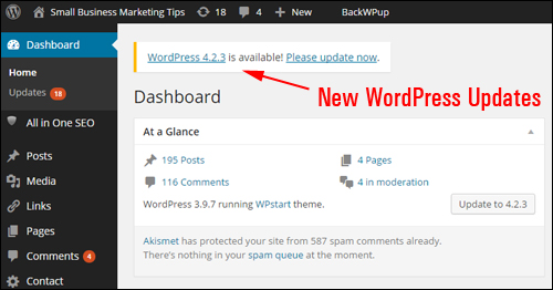 WordPress frequently releases new version updates to address any security exploits found