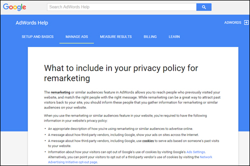 Policy requirements for using Google AdWords