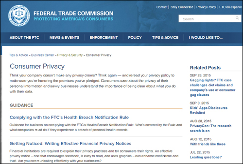 Federal Trade Commission - consumer guidelines and regulations