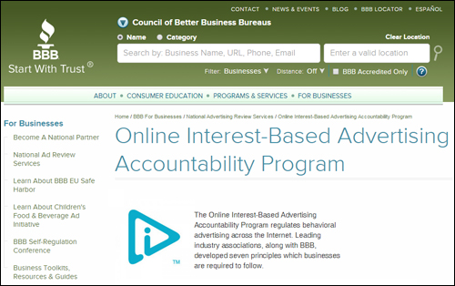 Online Interest-Based Advertising Accountability Program - Better Business Bureau