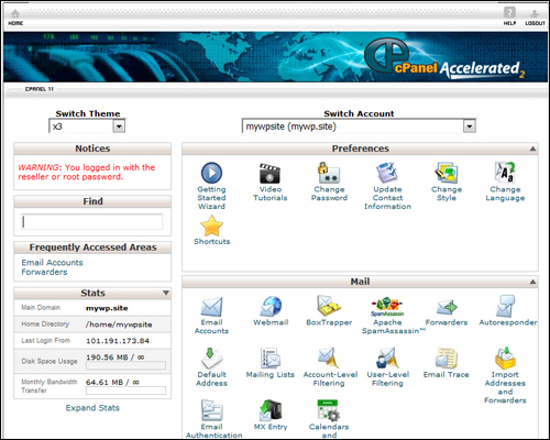 Have you configured your hosting control panel settings for handling things like email forwarding, page  error redirects, etc?