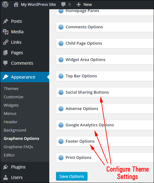 Many themes allow you to configure options and settings for better traffic results