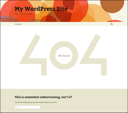 A WordPress 404 Not Found Page