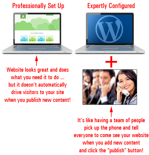 A professional site gives you a web presence, but an expertly configured site gives you a web presence plus online business marketing automation.