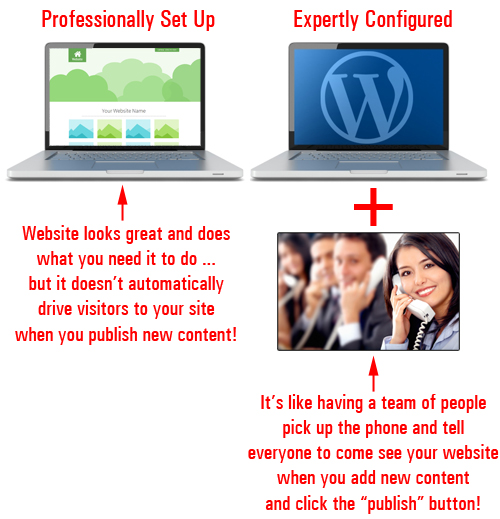 A professional website gives you a web presence, but an expertly configured site gives you a professional web presence plus an automated online business marketing system.