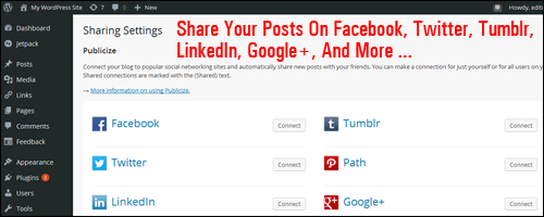 Share your posts automatically on various social networks.