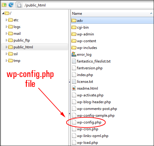 WordPress WP Config file