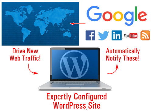 Use an expertly configured WordPress-driven website to automatically distribute your web content on various social media networks.