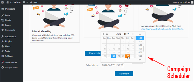 SociTrafficJet Campaign Scheduler