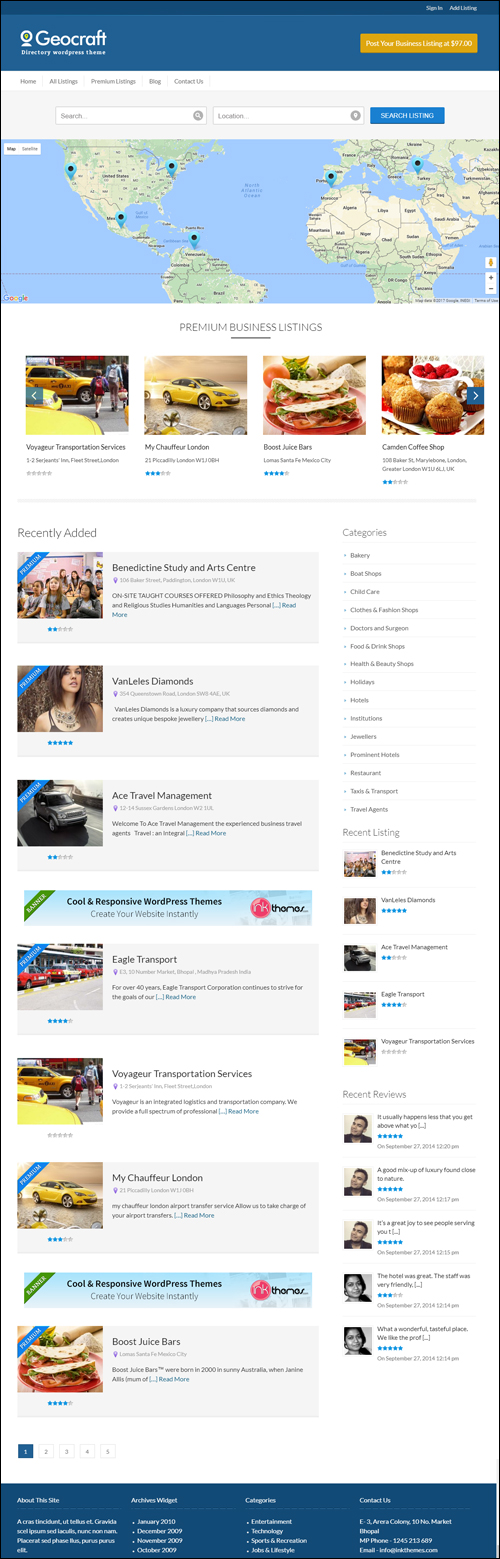 Geocraft - WordPress Business Directory Theme