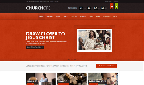 ChurcHope Theme For WordPress