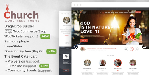 Church And Events Theme For WordPress