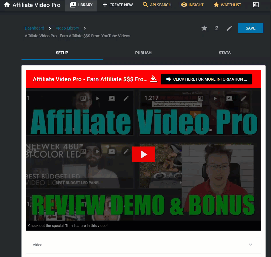 Create affiliate videos quickly inside your WordPress dashboard