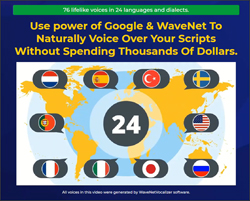 WaveNetVocalizer - Create Natural Sounding Video Voiceovers With Breakthrough AI Technology