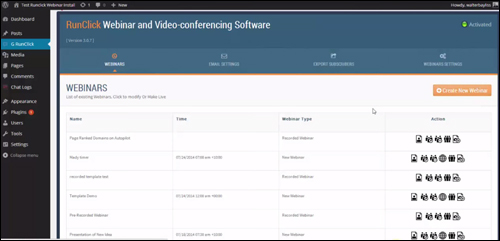 RunClick webinar and video conferencing plugin for WP