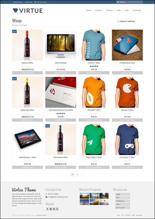 Virtue Free WP Theme For e-Commerce