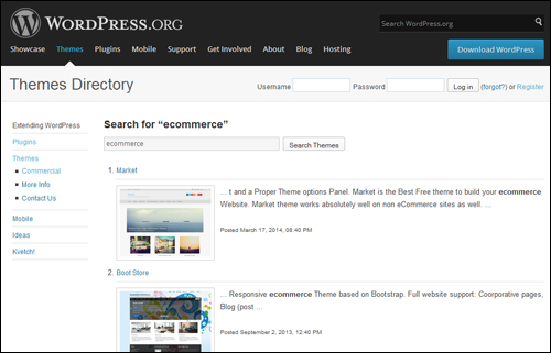 WordPress.org Free WordPress Theme Directory Free e-Commerce Themes For WordPress