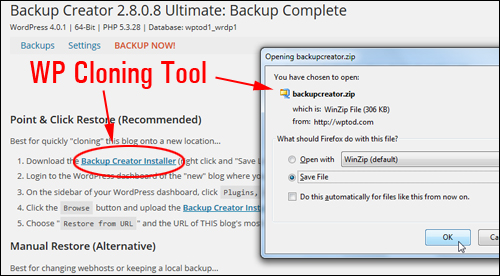 Backup Creator - Backup, Duplicate And Protect Your WP Sites
