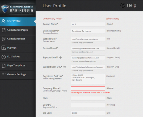 Compliance Bar Plugin - Legal Plugin For WordPress