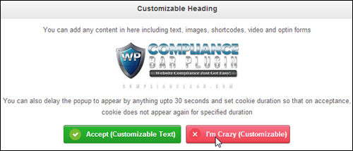 Compliance Bar - WP Legal Plugin