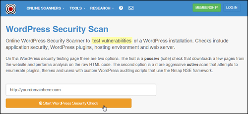 Hackertarget - WordPress Security Scan