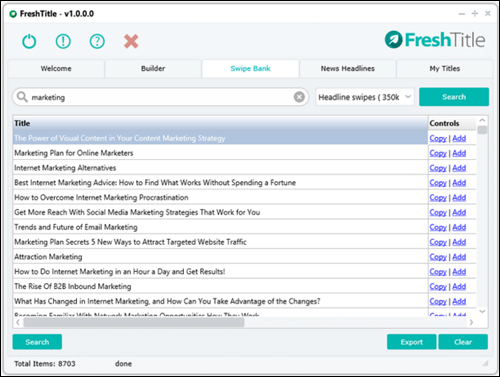 FreshTitle - Swipe Database Tool