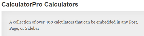 Calculator Pro Calculators - WordPress Plugin