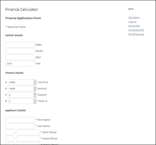 Finance Calculator WordPress Plugin