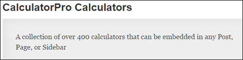 Calculator Pro Calculators WP Plugin