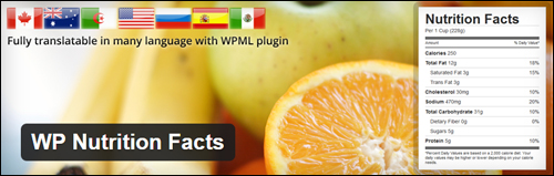 WP Nutrition Facts - WordPress Plugin