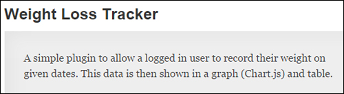 Weight Loss Tracker Plugin For WordPress